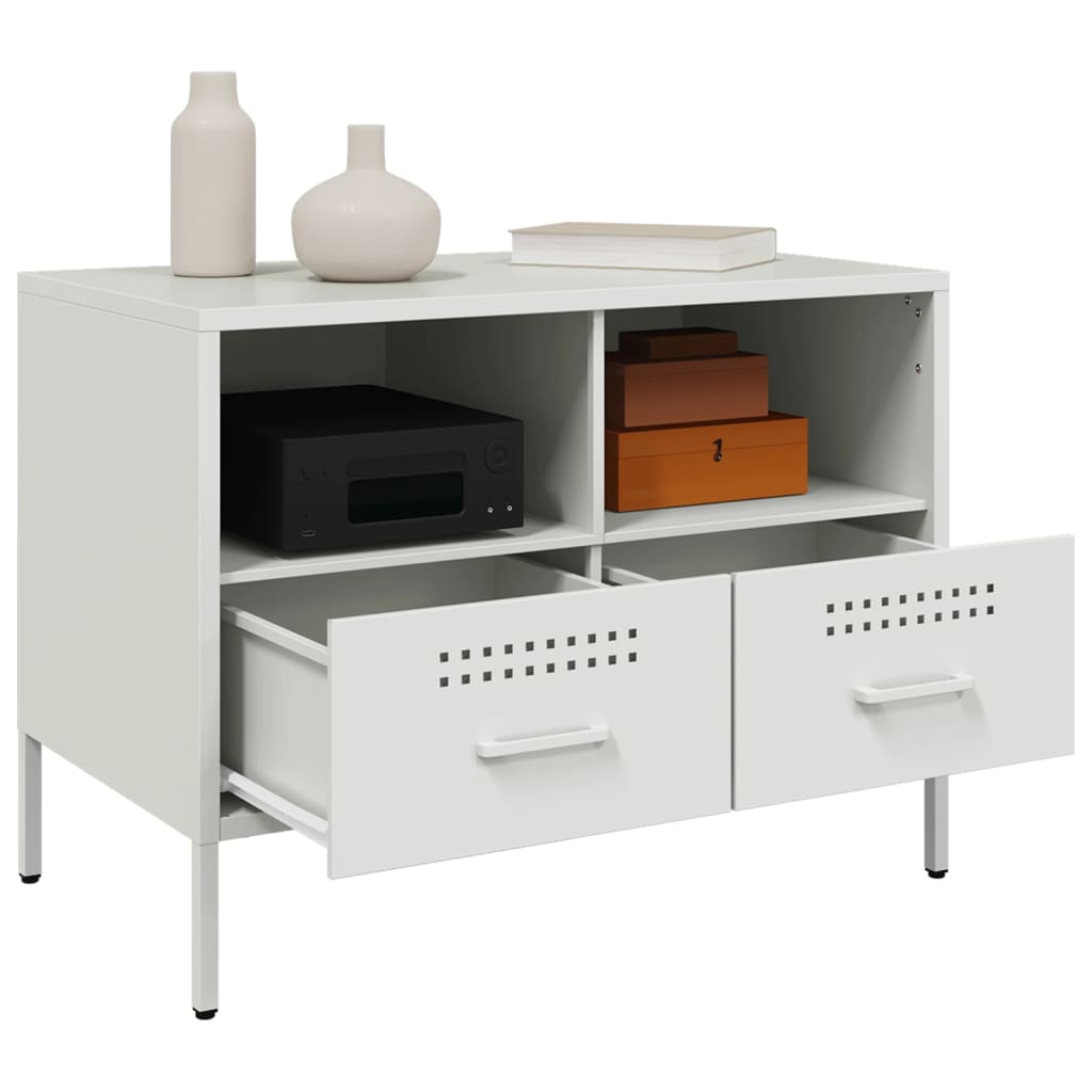 Meubles TV 2 pcs blanc 68x39x50,5 cm acier - XIOS