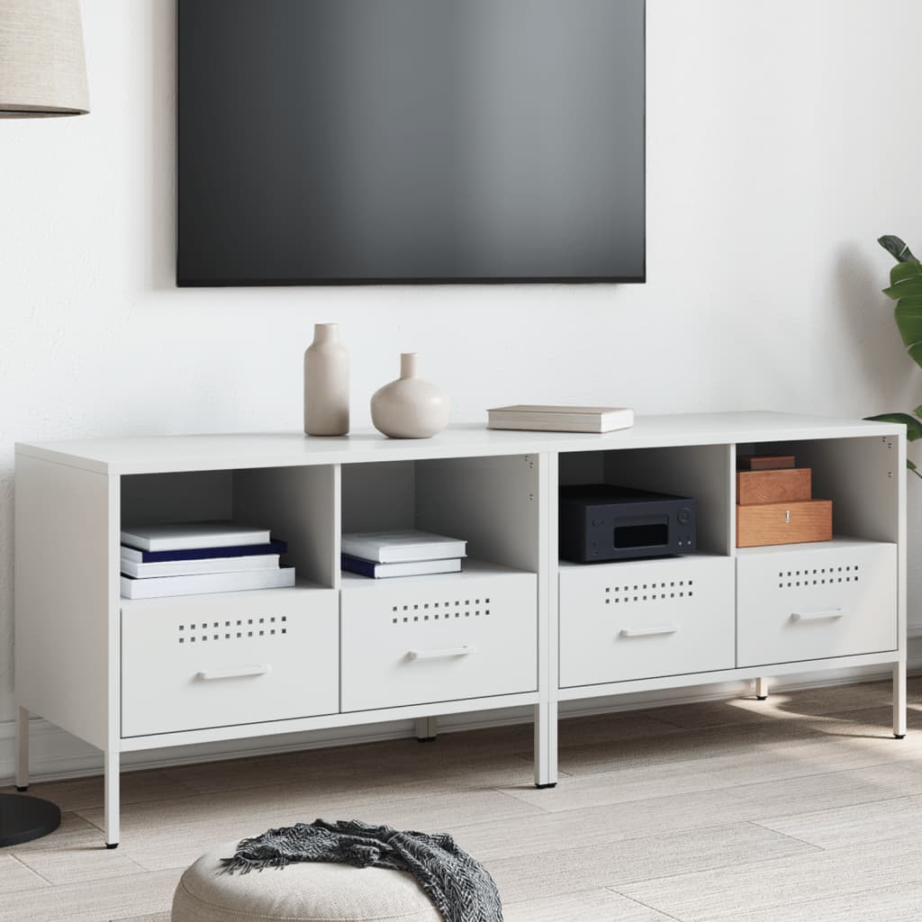Meubles TV 2 pcs blanc 68x39x50,5 cm acier - XIOS