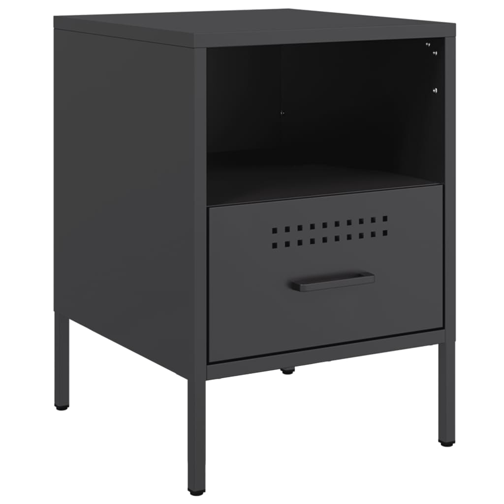 Tables de chevet 2 pcs noir 36x39x50,5 cm acier