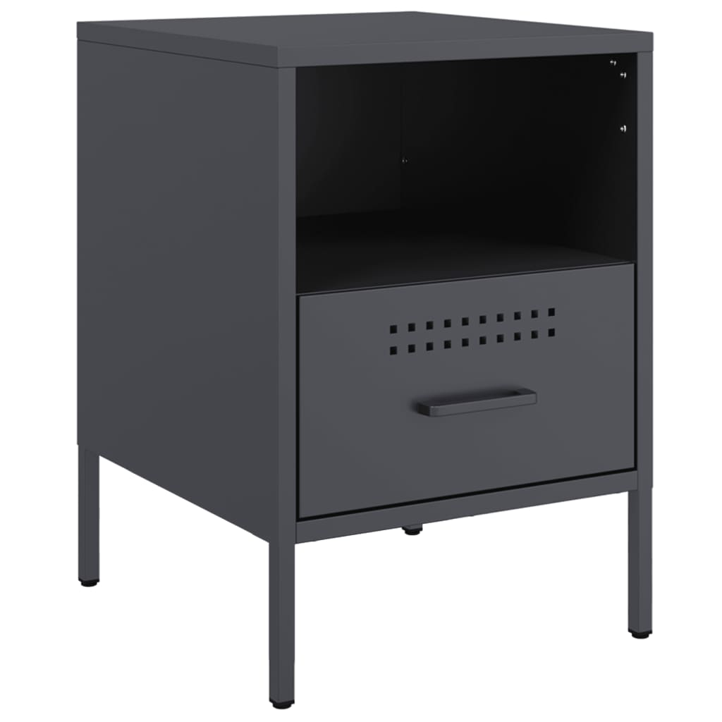 Tables de chevet 2 pcs anthracite 36x39x50,5 cm acier - XIOS