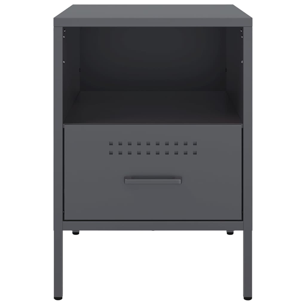 Tables de chevet 2 pcs anthracite 36x39x50,5 cm acier - XIOS