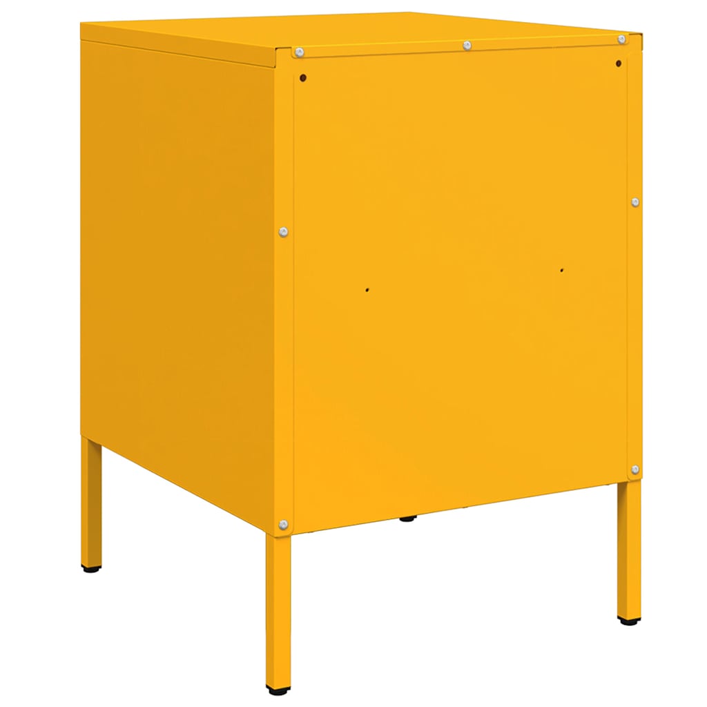 Tables de chevet 2 pcs jaune moutarde 36x39x50,5 cm acier
