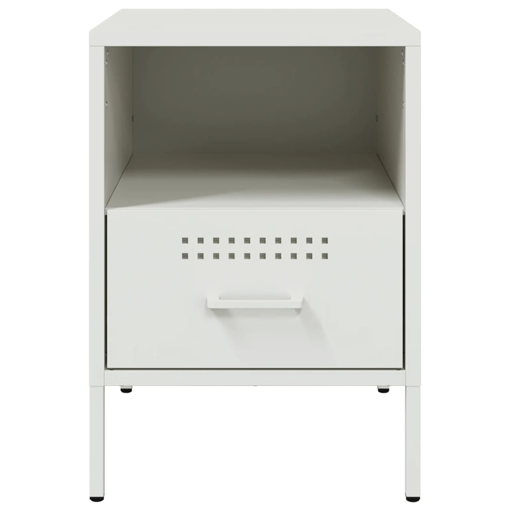 Tables de chevet 2 pcs blanc 36x39x50,5 cm acier - XIOS