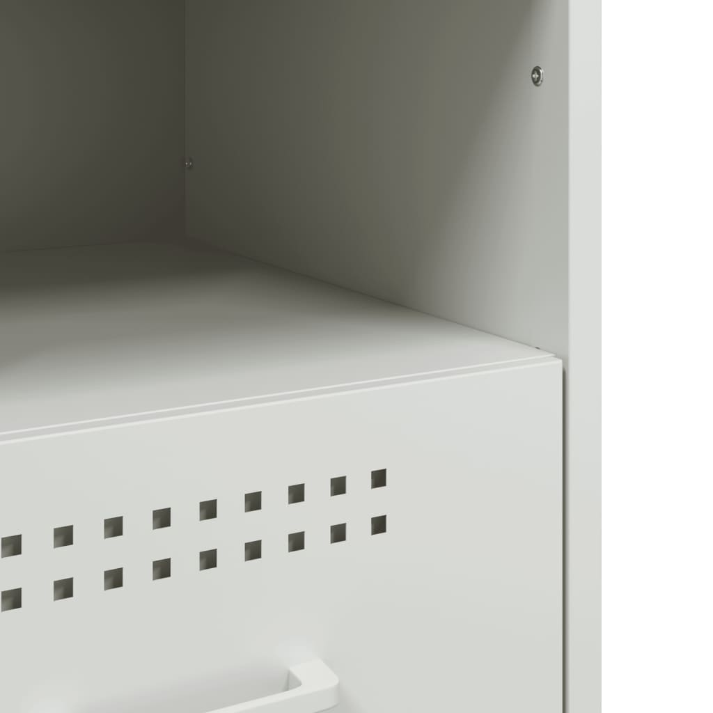 Tables de chevet 2 pcs blanc 36x39x50,5 cm acier - XIOS