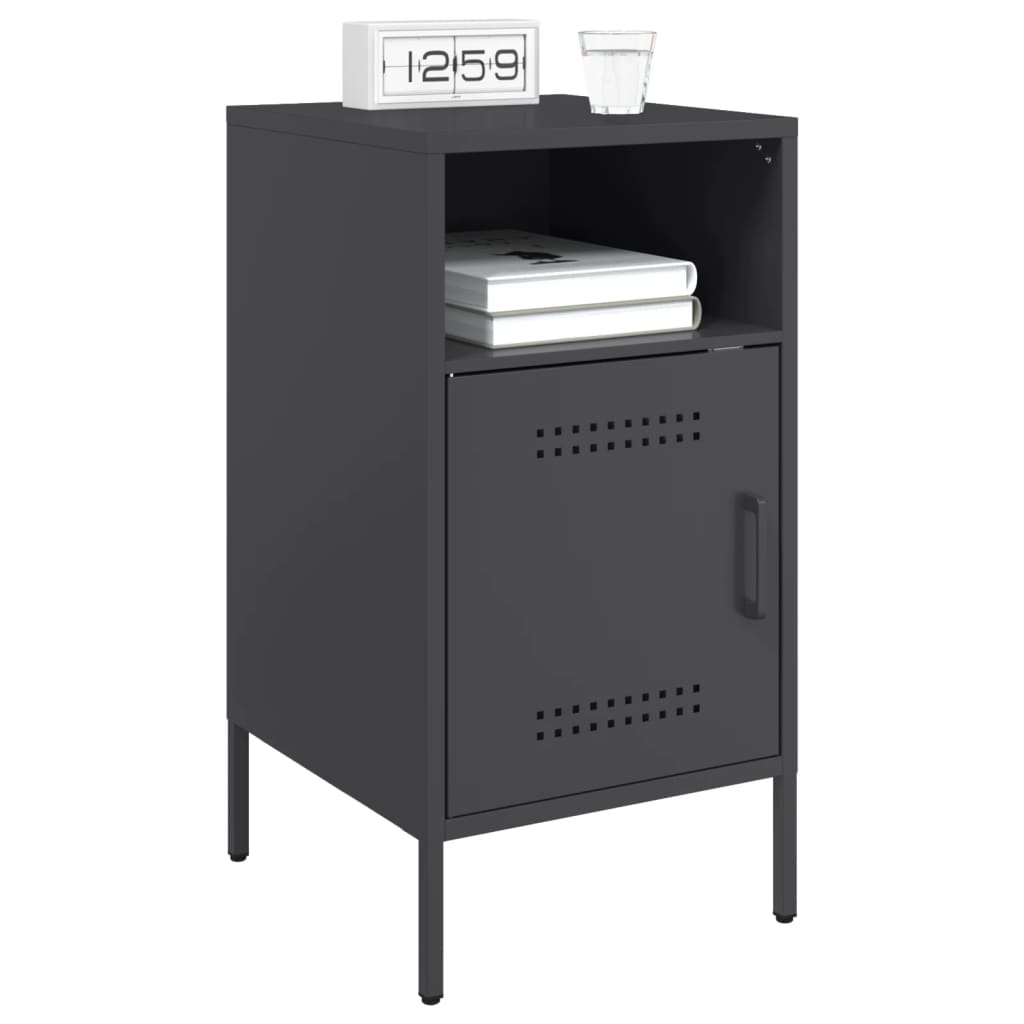 Tables de chevet 2 pcs noir 36x39x68 cm acier - XIOS