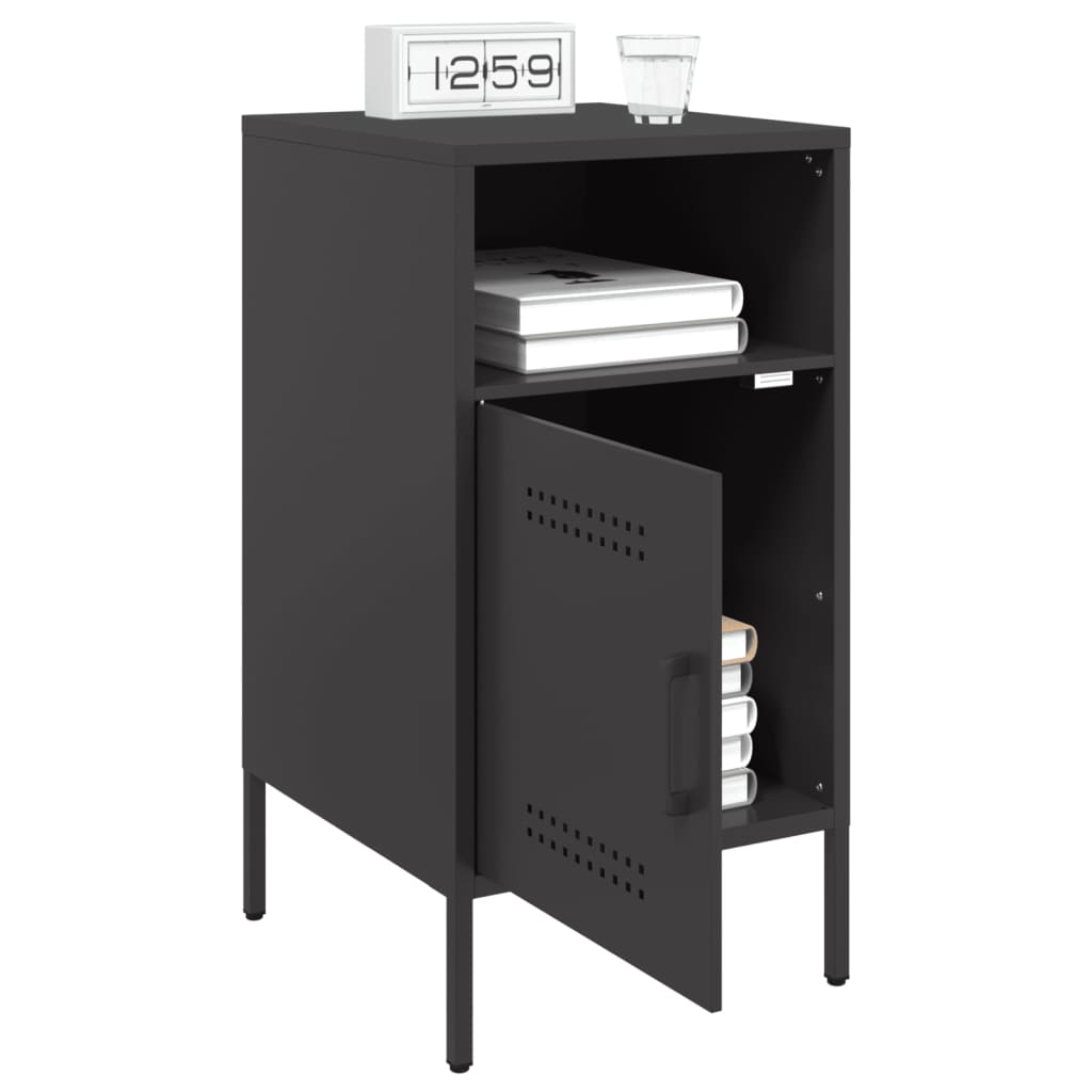 Tables de chevet 2 pcs noir 36x39x68 cm acier - XIOS