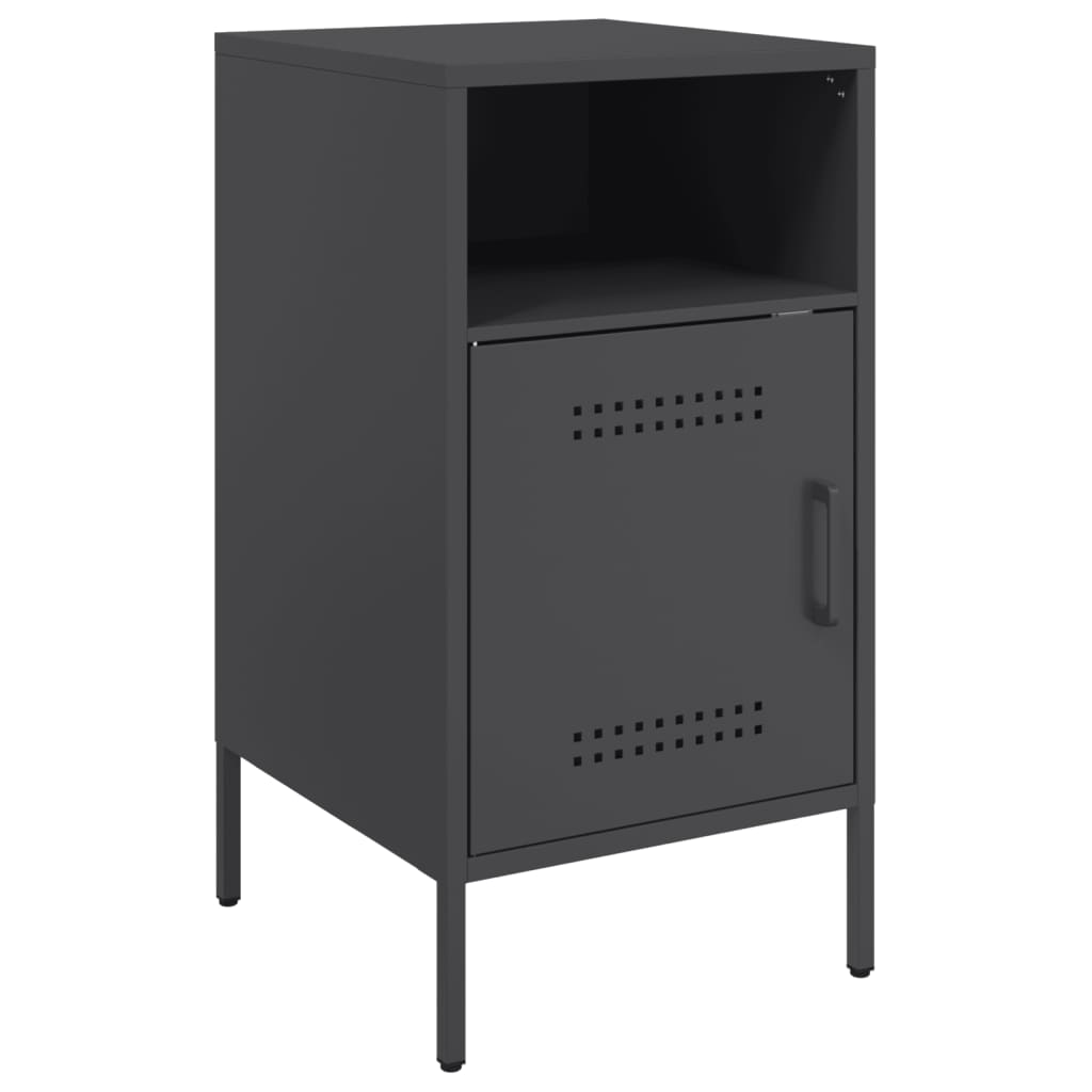 Tables de chevet 2 pcs noir 36x39x68 cm acier - XIOS