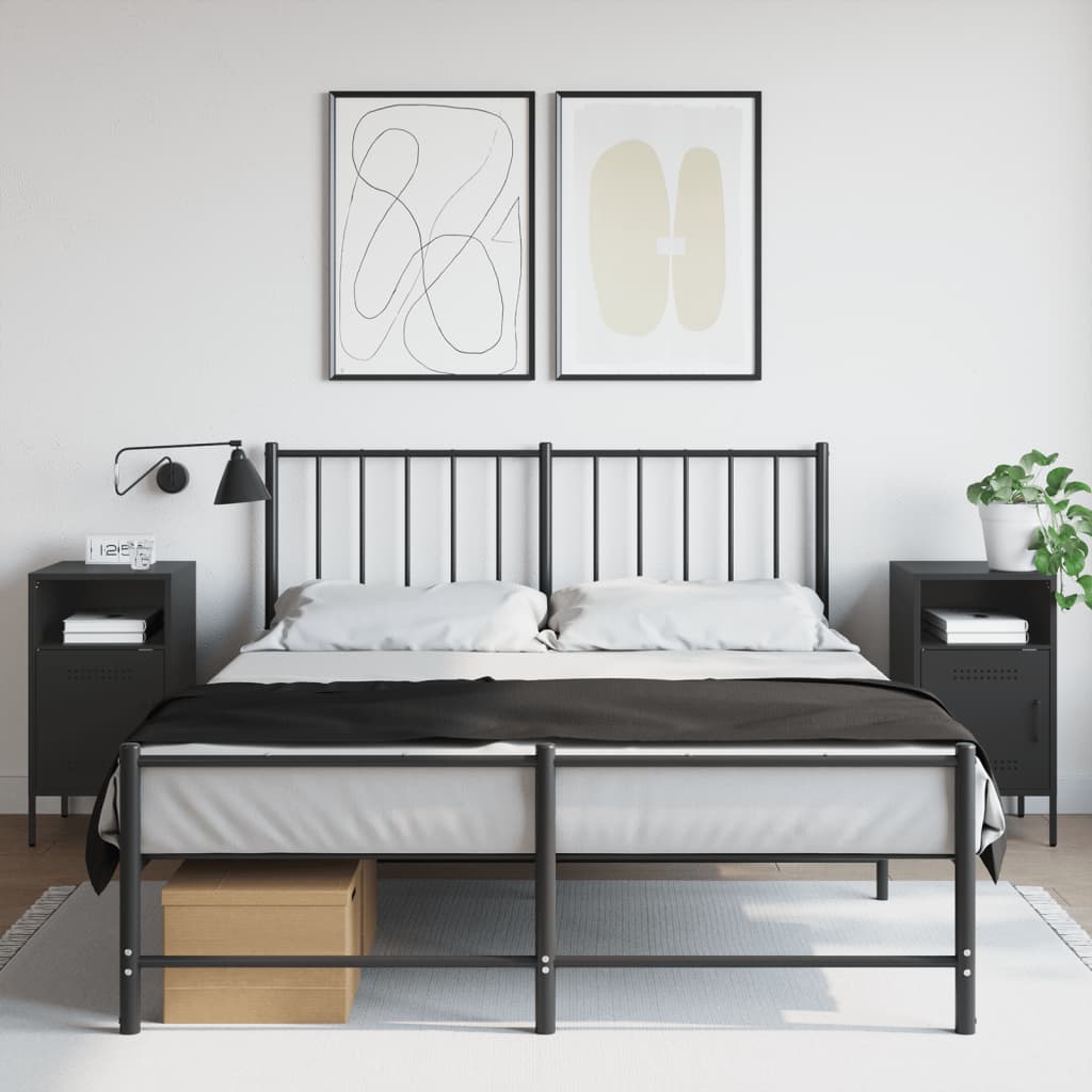 Tables de chevet 2 pcs noir 36x39x68 cm acier - XIOS