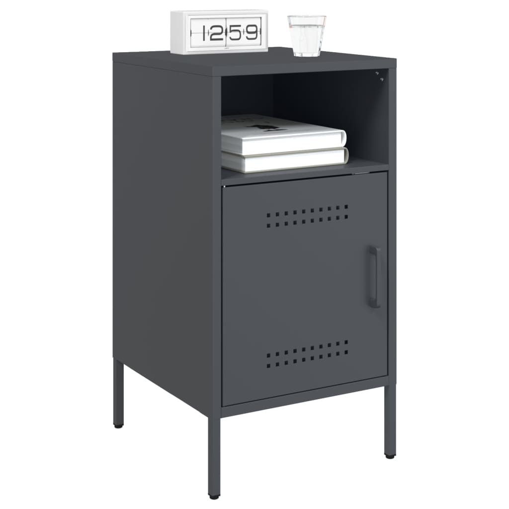 Table de chevet anthracite 36x39x68 cm acier - XIOS