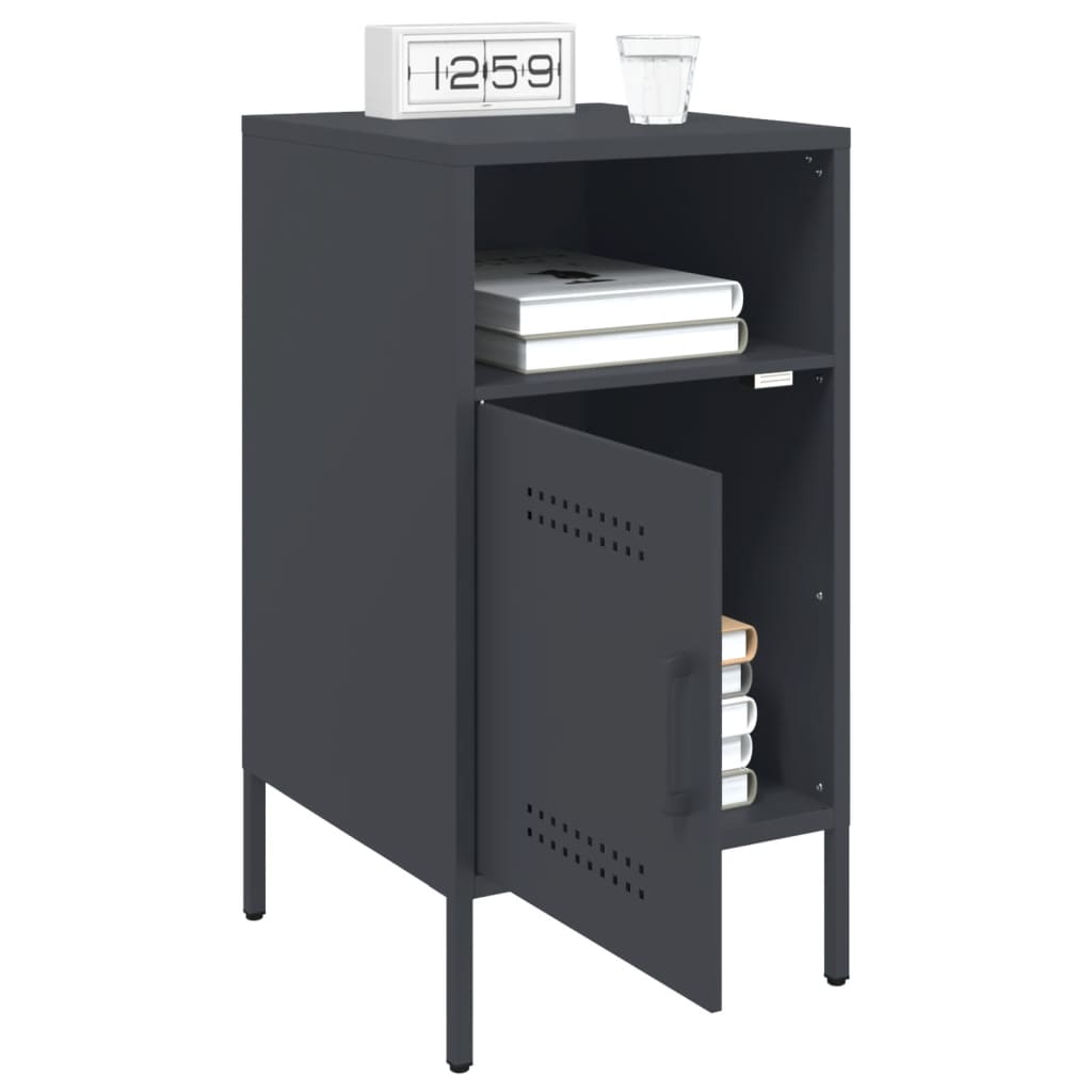 Table de chevet anthracite 36x39x68 cm acier - XIOS