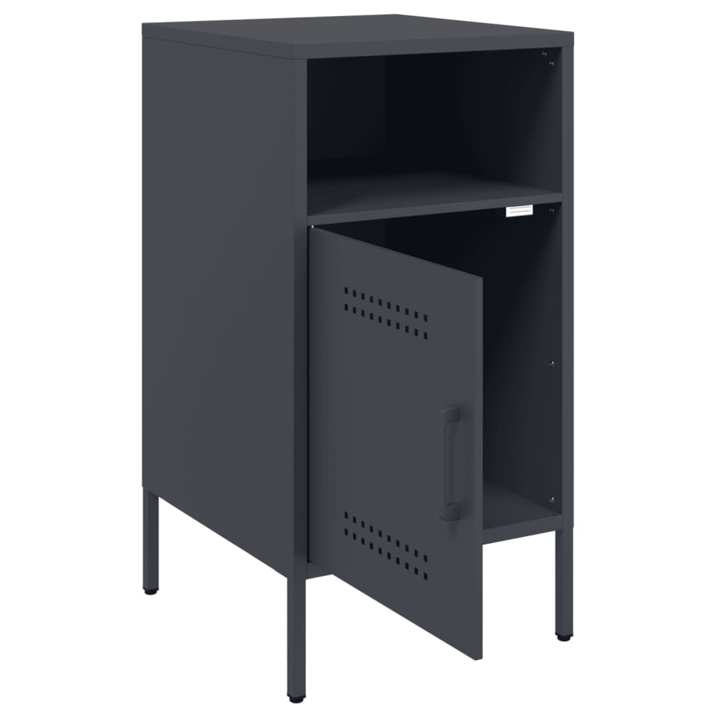 Table de chevet anthracite 36x39x68 cm acier - XIOS