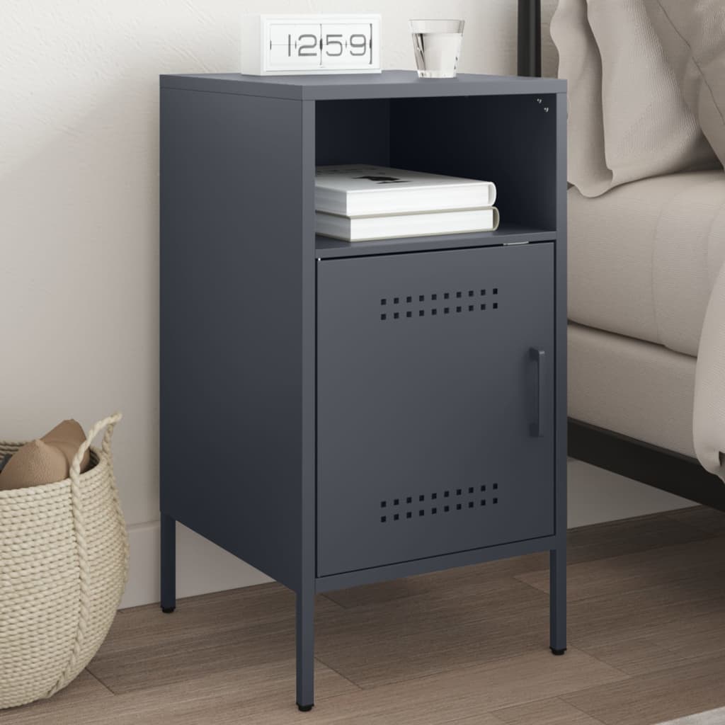 Table de chevet anthracite 36x39x68 cm acier - XIOS