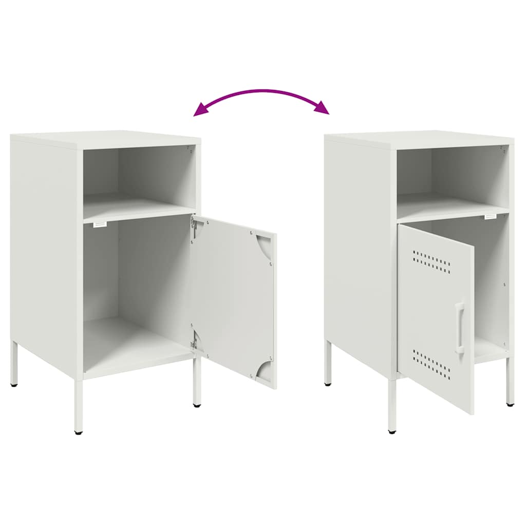 Tables de chevet 2 pcs blanc 36x39x68 cm acier - XIOS
