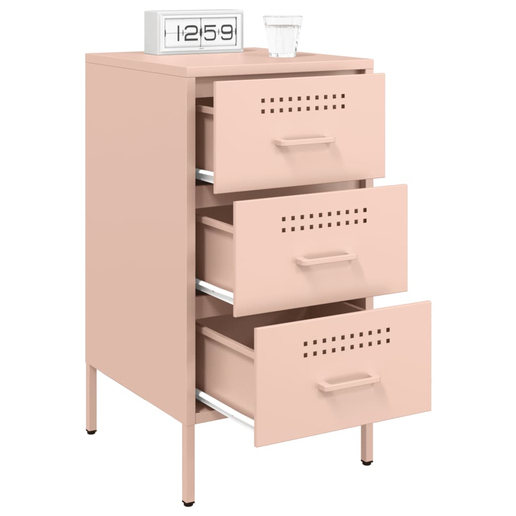 Tables de chevet 2 pcs rose 36x39x68 cm acier - XIOS