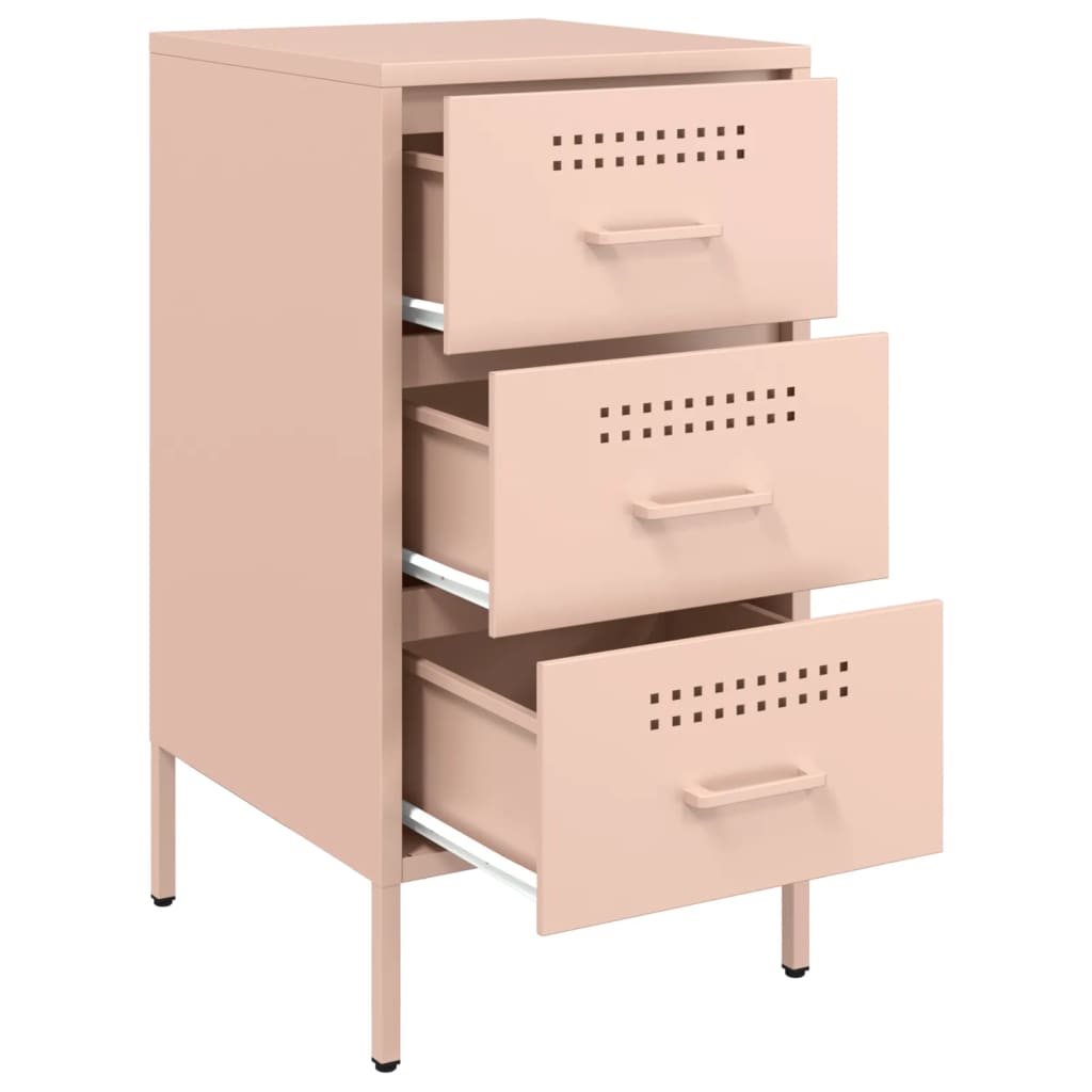 Tables de chevet 2 pcs rose 36x39x68 cm acier - XIOS
