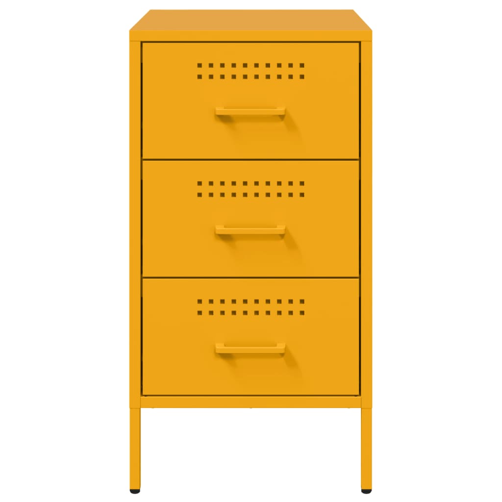 Tables de chevet 2 pcs jaune moutarde 36x39x68 cm acier