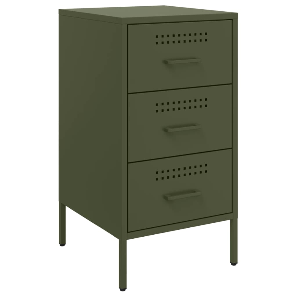 Tables de chevet 2 pcs vert olive 36x39x68 cm acier - XIOS