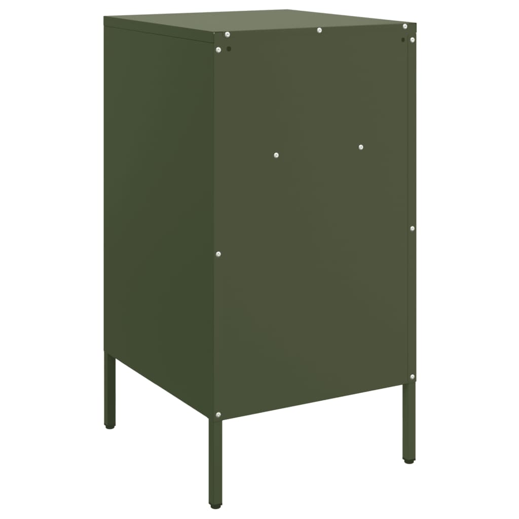 Tables de chevet 2 pcs vert olive 36x39x68 cm acier - XIOS