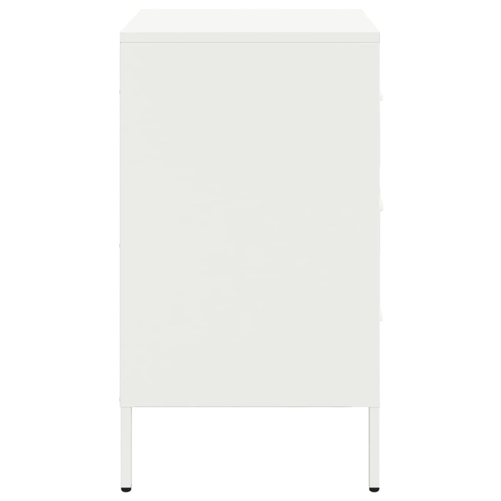 Tables de chevet 2 pcs blanc 36x39x68 cm acier
