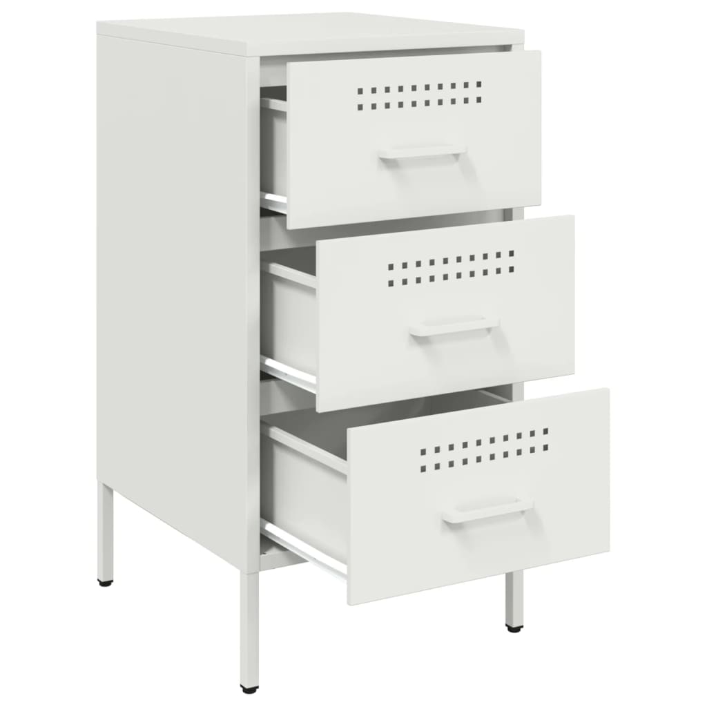 Tables de chevet 2 pcs blanc 36x39x68 cm acier