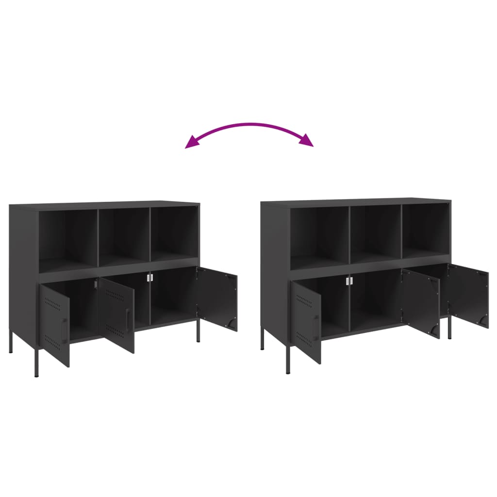 Buffet noir 100,5x39x79 cm acier - XIOS