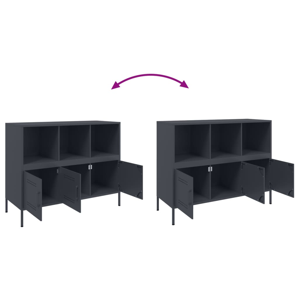 Buffet anthracite 100,5x39x79 cm acier - XIOS