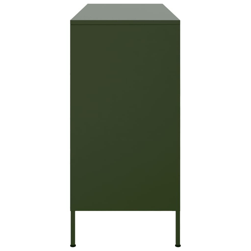 Buffet vert olive 100,5x39x79 cm acier Buffets & bahuts vidaXL