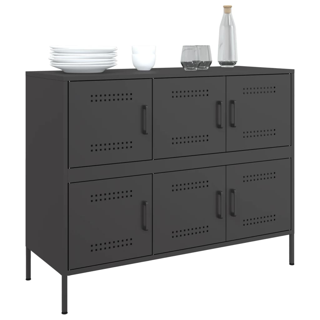 Buffet noir 100,5x39x79 cm acier - XIOS