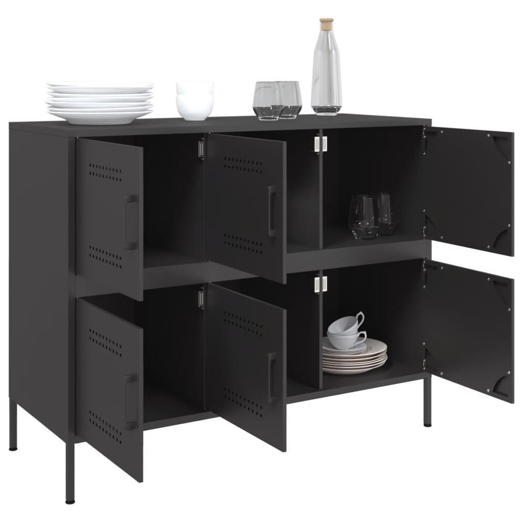 Buffet noir 100,5x39x79 cm acier - XIOS