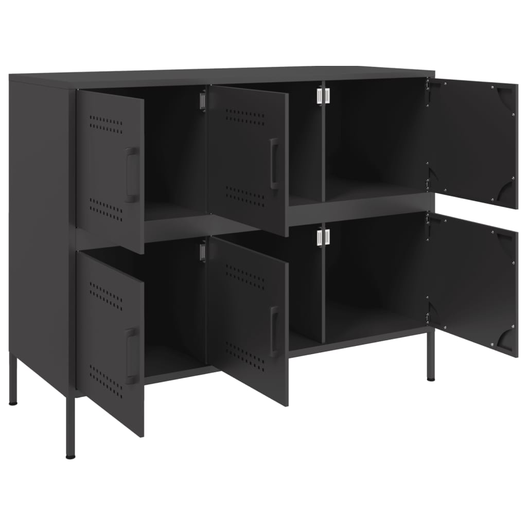 Buffet noir 100,5x39x79 cm acier - XIOS