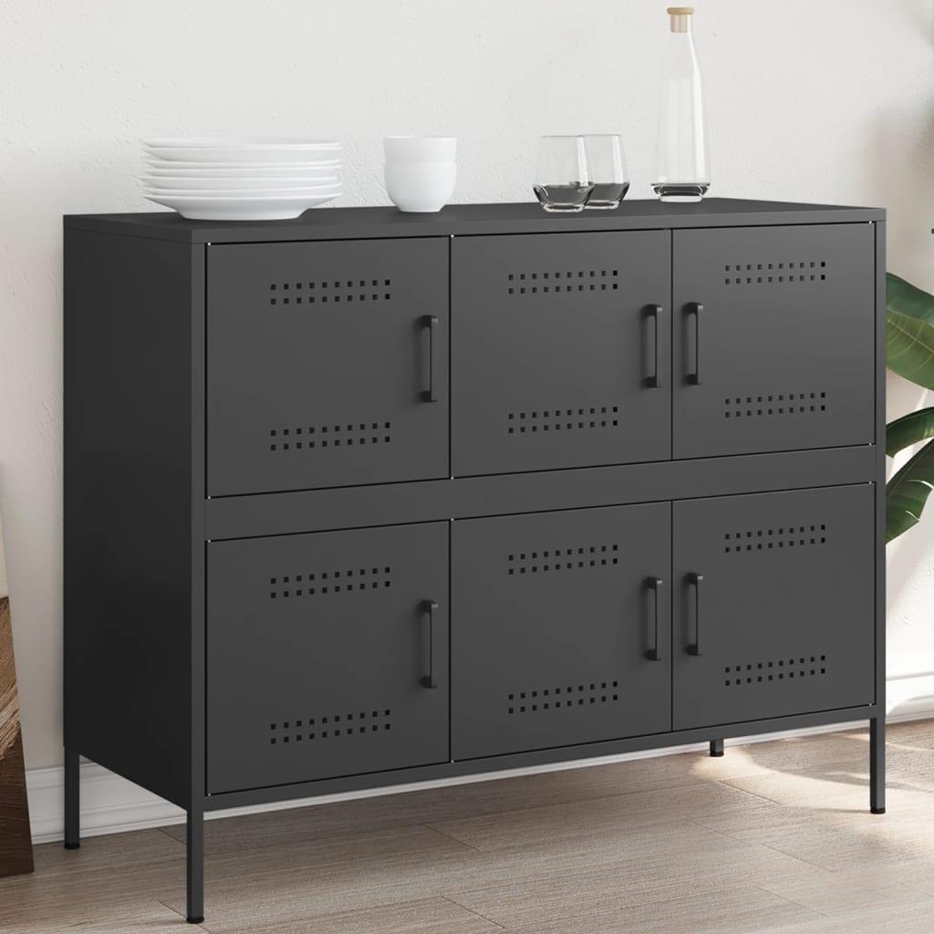 Buffet noir 100,5x39x79 cm acier - XIOS