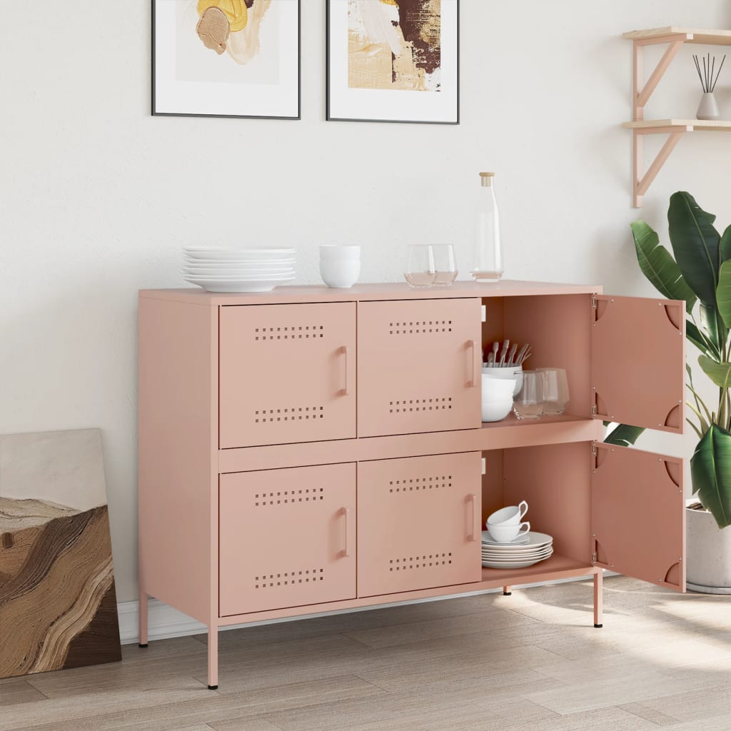 Buffet rose 100,5x39x79 cm acier - XIOS