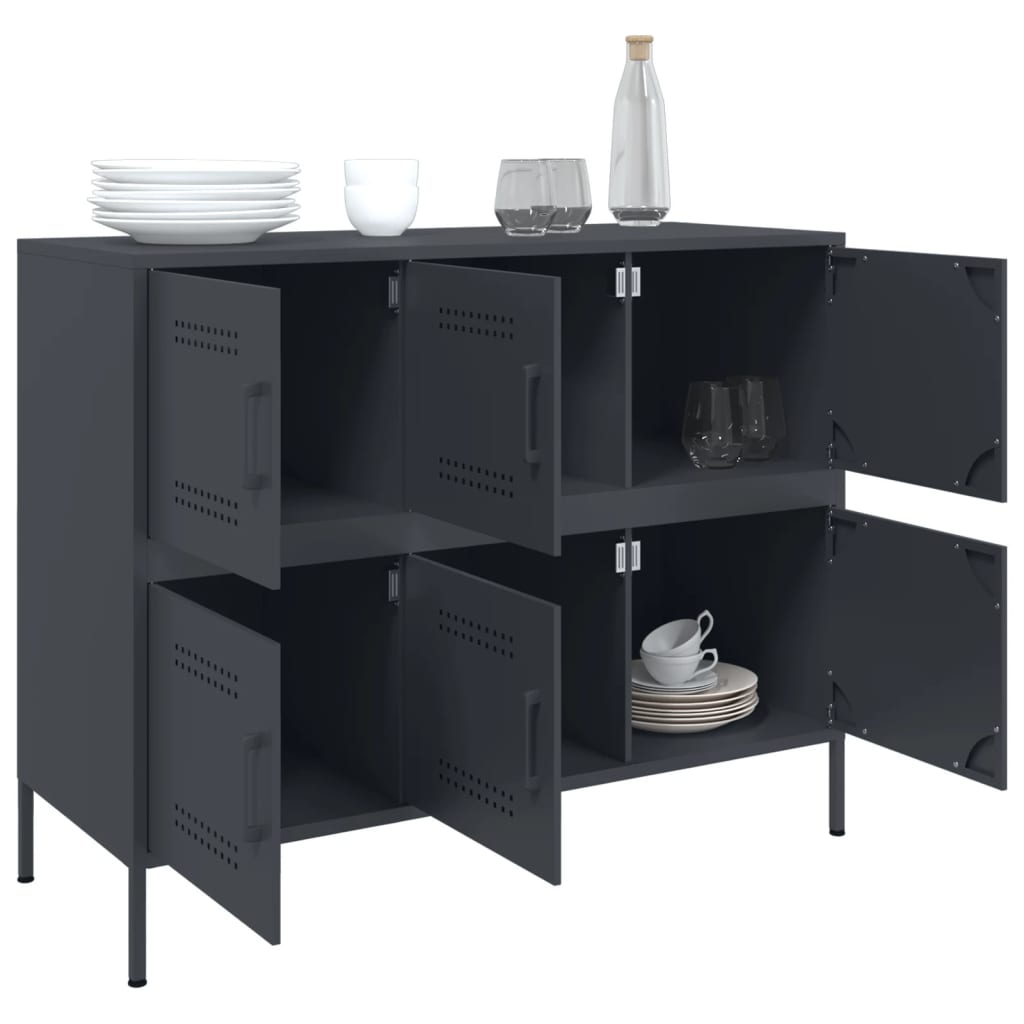 Buffet anthracite 100,5x39x79 cm acier - XIOS
