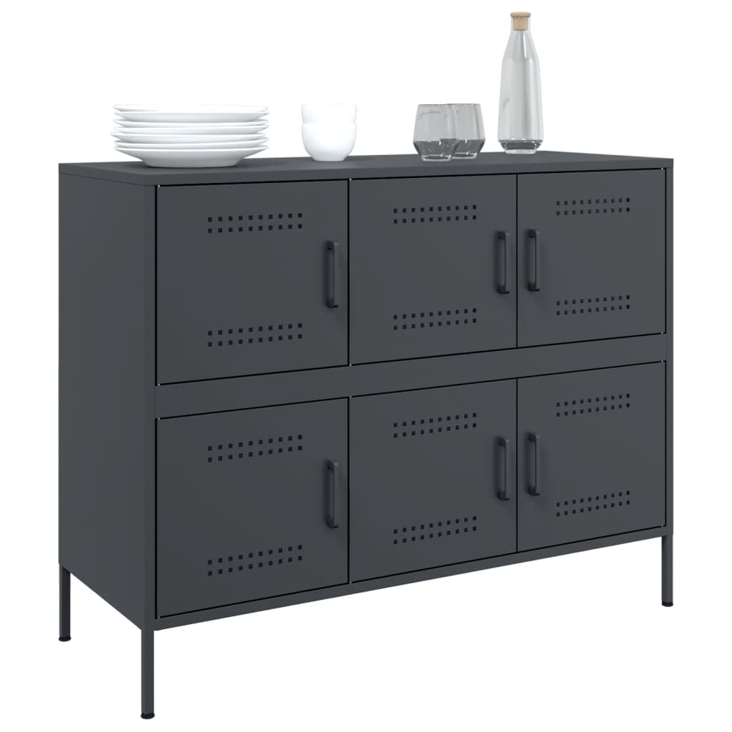 Buffet anthracite 100,5x39x79 cm acier - XIOS
