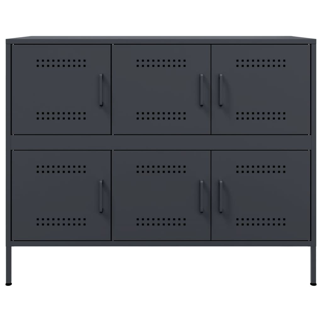 Buffet anthracite 100,5x39x79 cm acier - XIOS