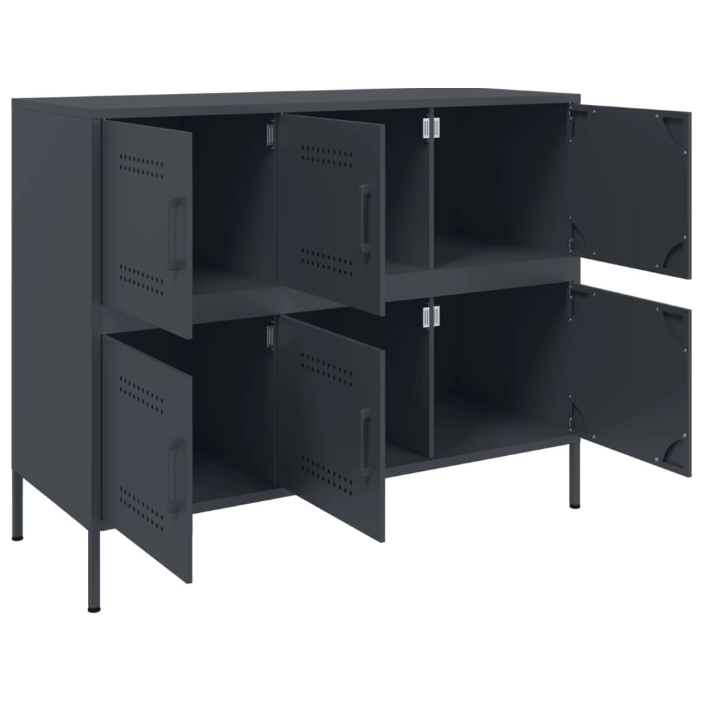 Buffet anthracite 100,5x39x79 cm acier - XIOS