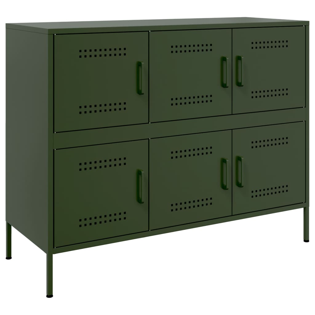 Buffet vert olive 100,5x39x79 cm acier - XIOS
