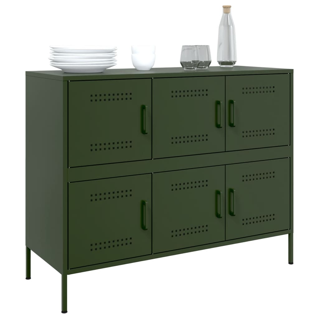 Buffet vert olive 100,5x39x79 cm acier - XIOS