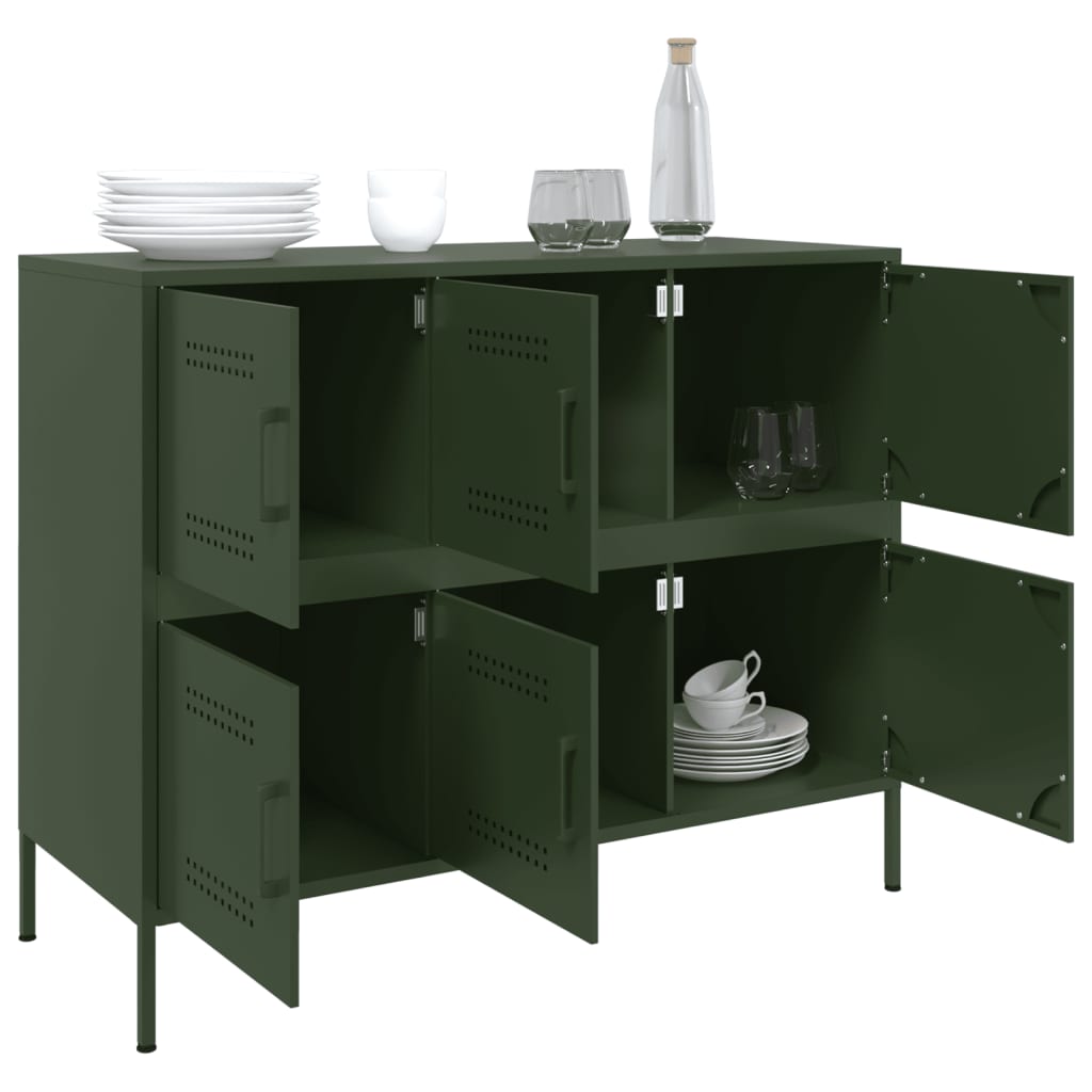 Buffet vert olive 100,5x39x79 cm acier - XIOS