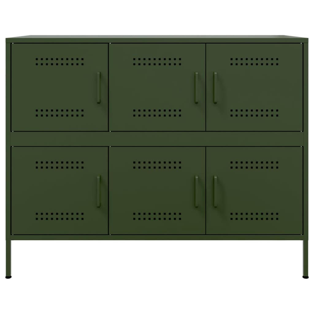 Buffet vert olive 100,5x39x79 cm acier - XIOS