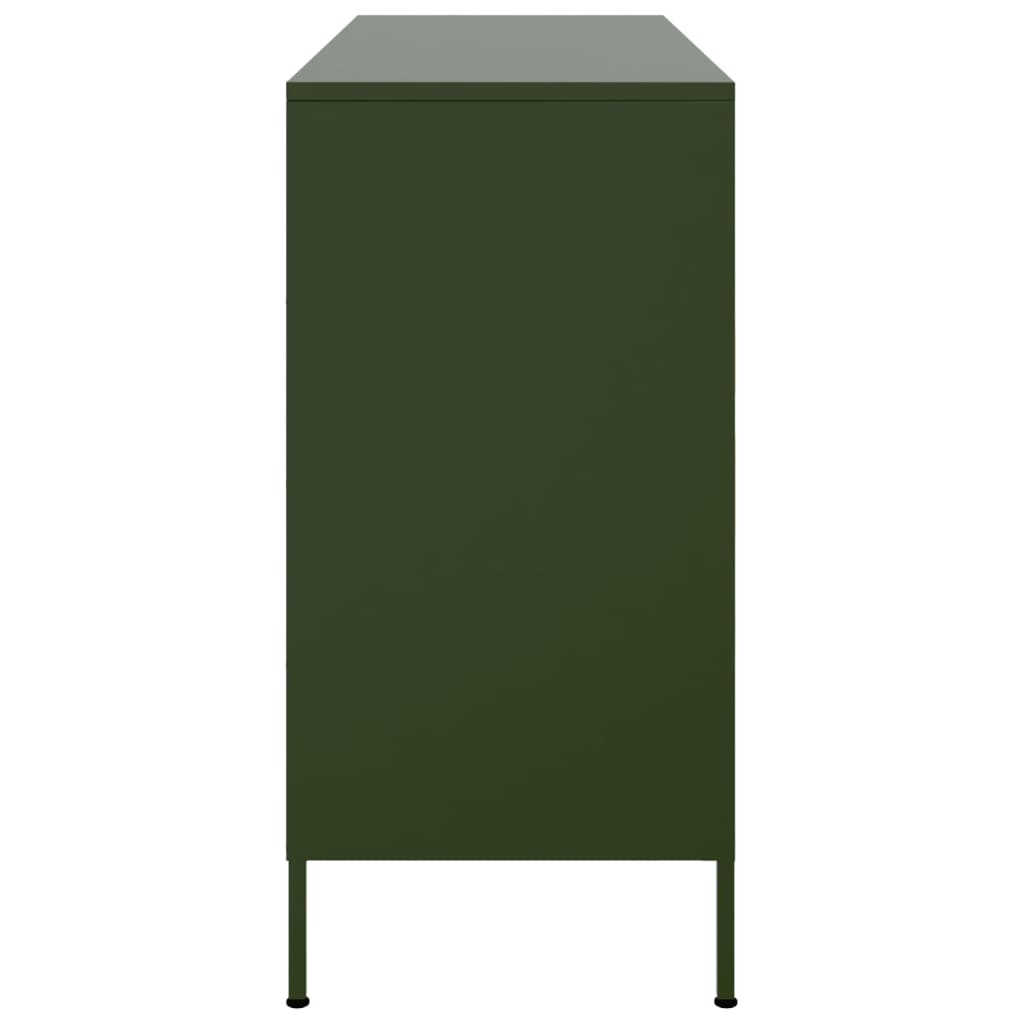 Buffet vert olive 100,5x39x79 cm acier - XIOS