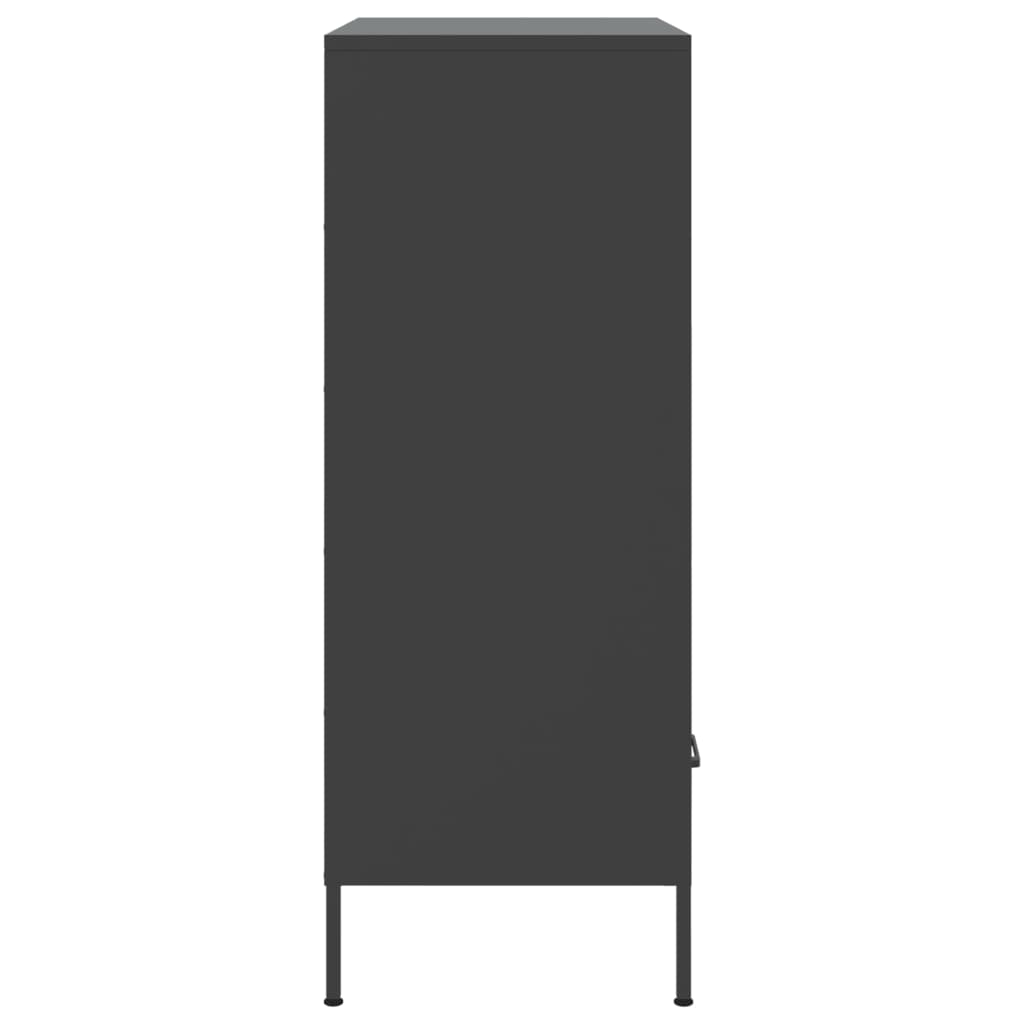 Buffet haut noir 68x39x101,5 cm acier - XIOS