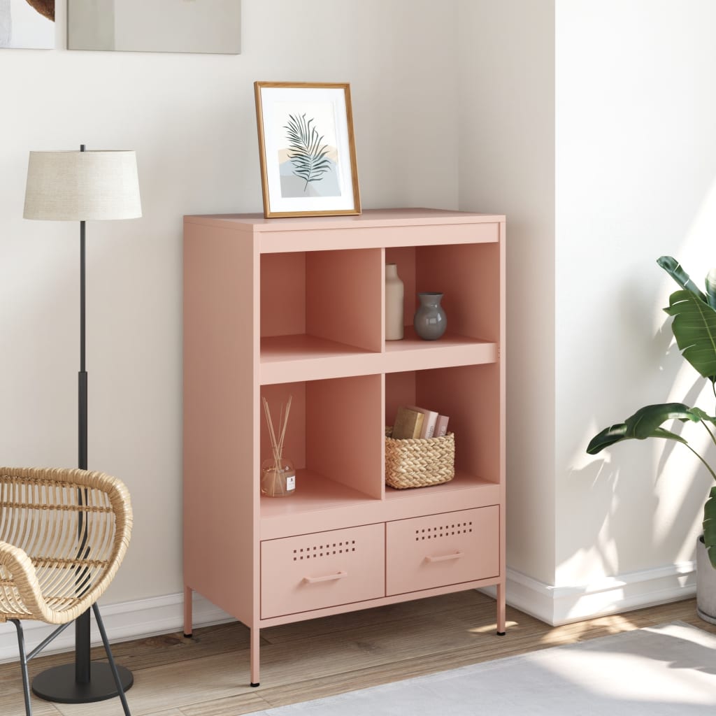 Buffet haut rose 68x39x101,5 cm acier - XIOS