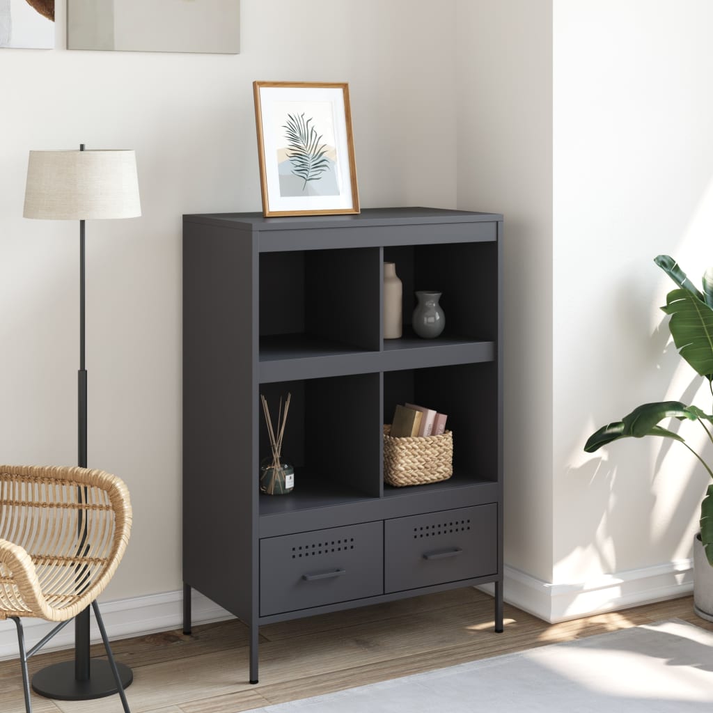 Buffet haut anthracite 68x39x101,5 cm acier - XIOS