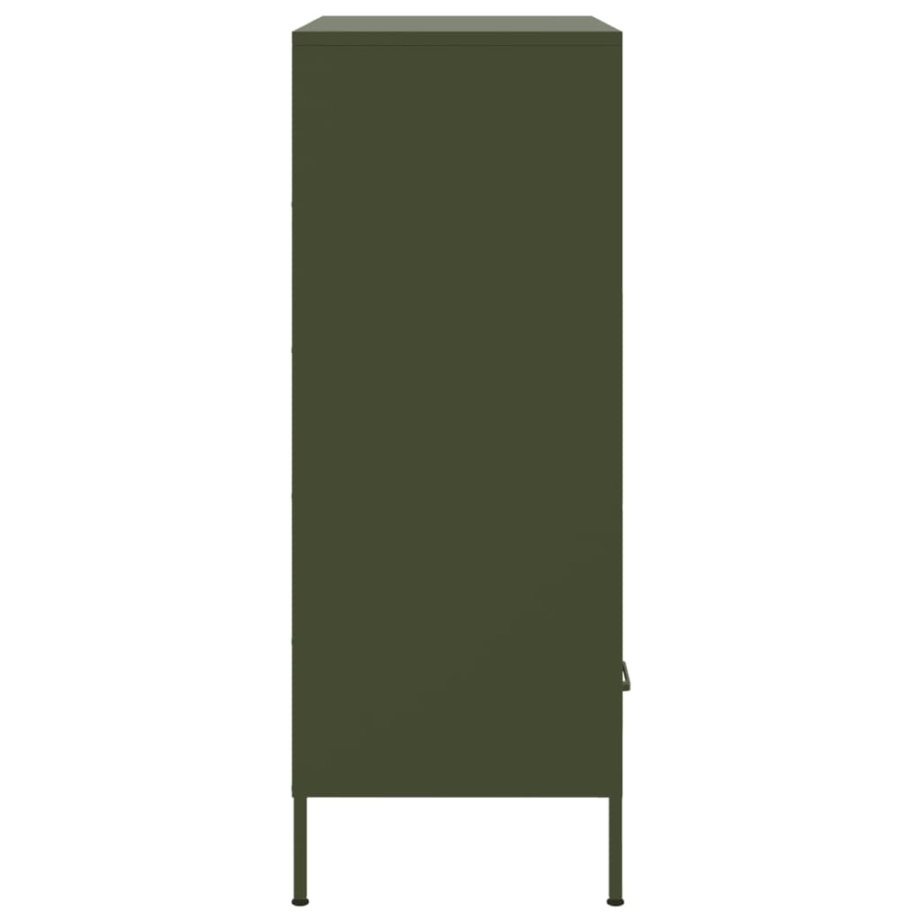 Buffet haut vert olive 68x39x101,5 cm acier - XIOS