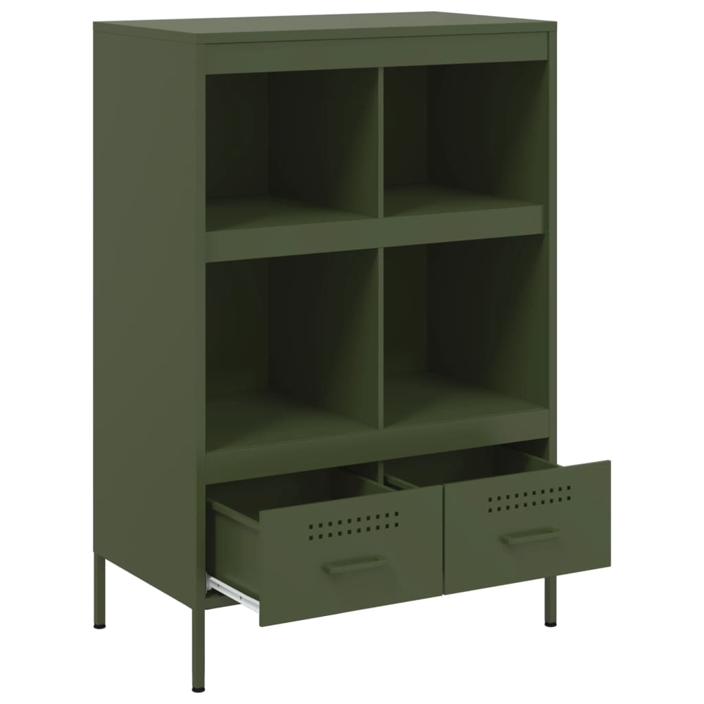 Buffet haut vert olive 68x39x101,5 cm acier - XIOS