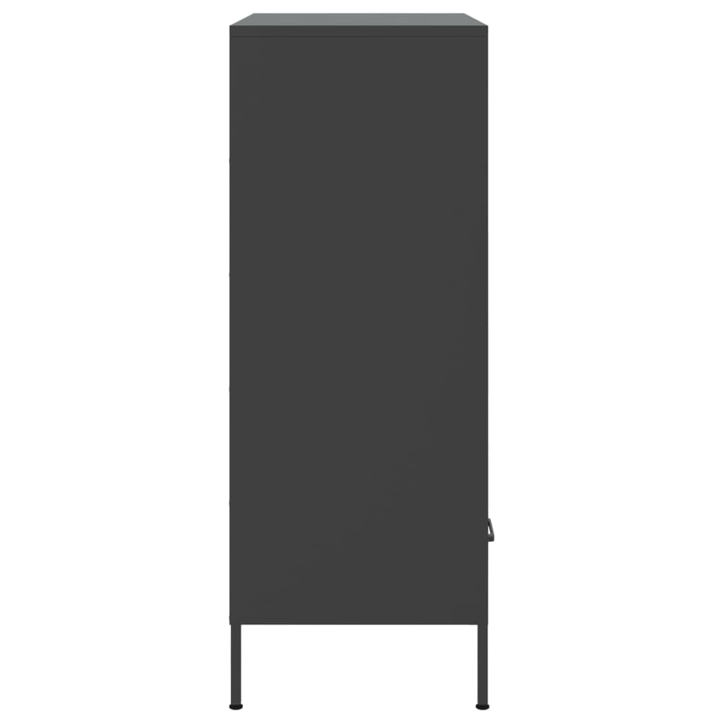 Buffet haut noir 68x39x101,5 cm acier - XIOS