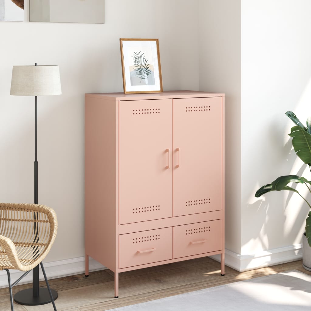 Buffet haut rose 68x39x101,5 cm acier - XIOS