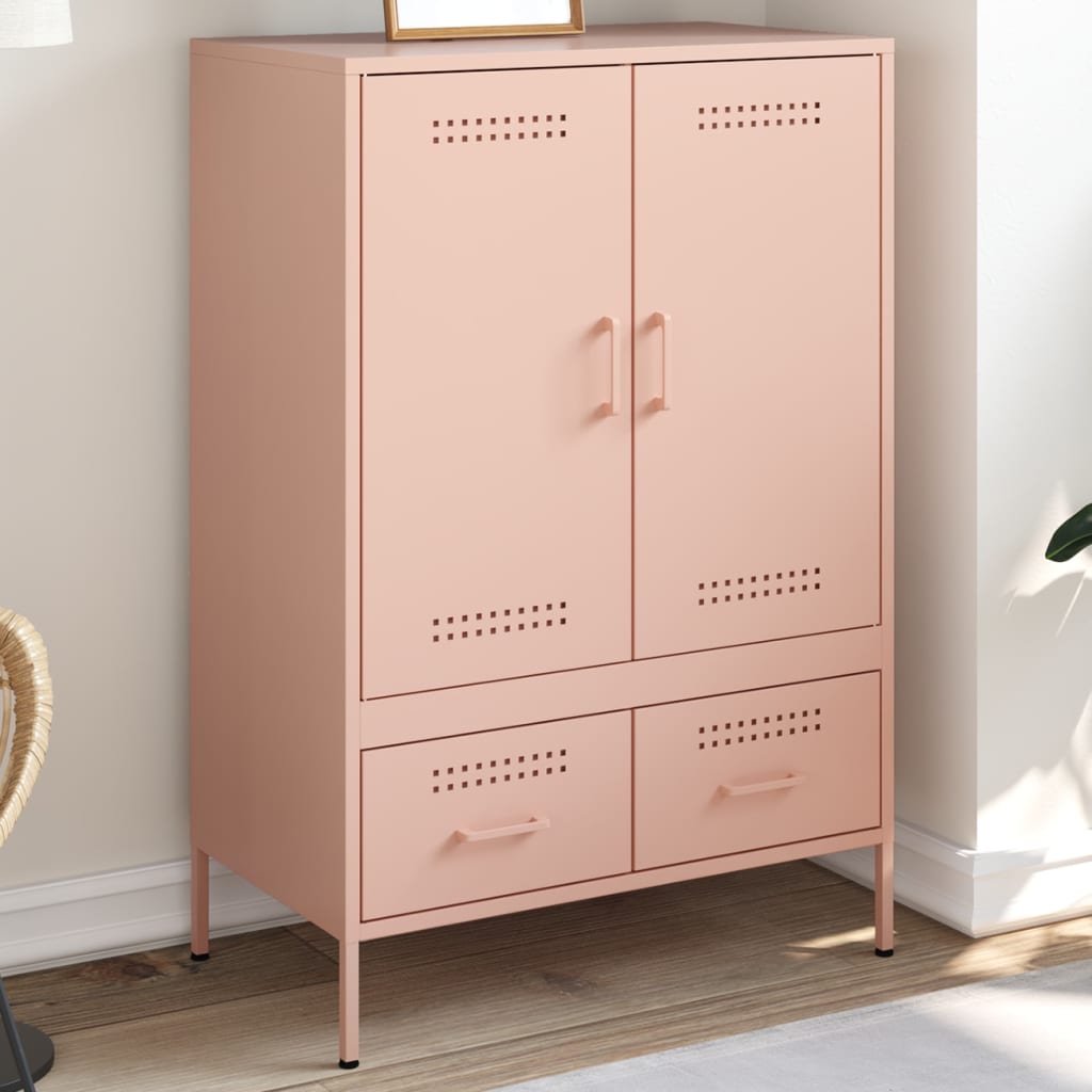 Buffet haut rose 68x39x101,5 cm acier - XIOS