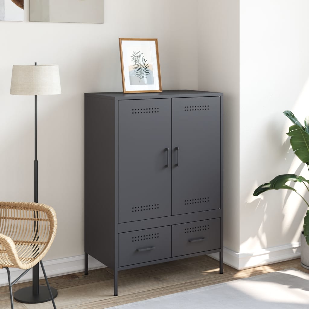 Buffet haut anthracite 68x39x101,5 cm acier - XIOS